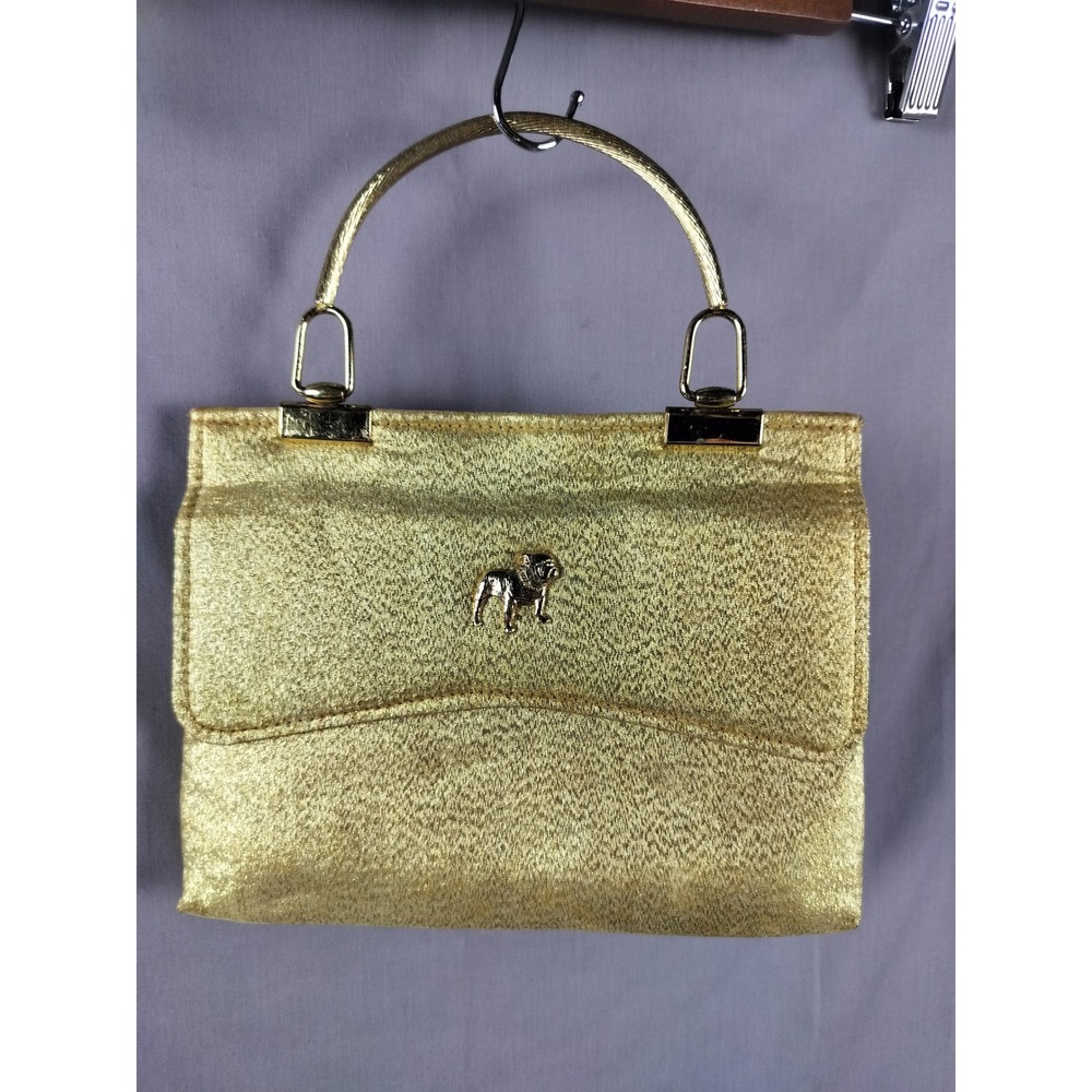Charisma Make Well Mack Truck Vintage 50's 60's Handbag Gold Metallic Bulldog